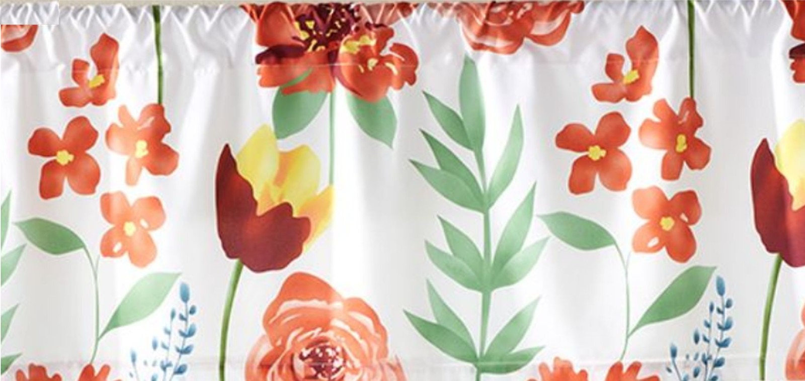 1 Fabric Printed Valance (16″x54″)(no tiers) FLOWERS & LEAVES,GARDEN DELIGHT, LK