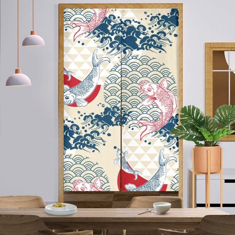 Japanese Noren Door Curtain Tapestry Room Divider Doorway Banner Hanging Drape