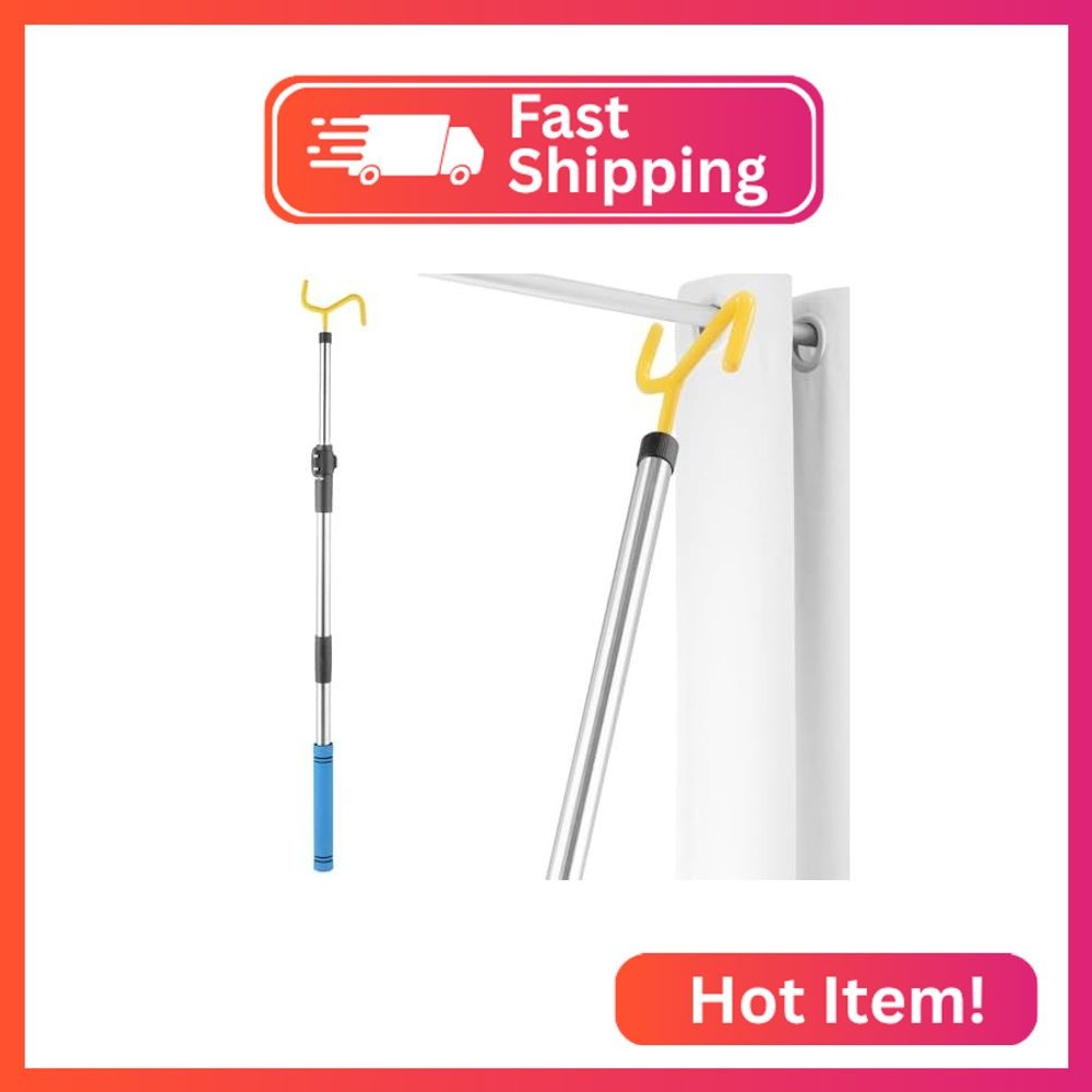 Frebuta Drapery Pull Rod,36“ to 63”Curtain Pull Wand Telescoping Pole Heavy Duty