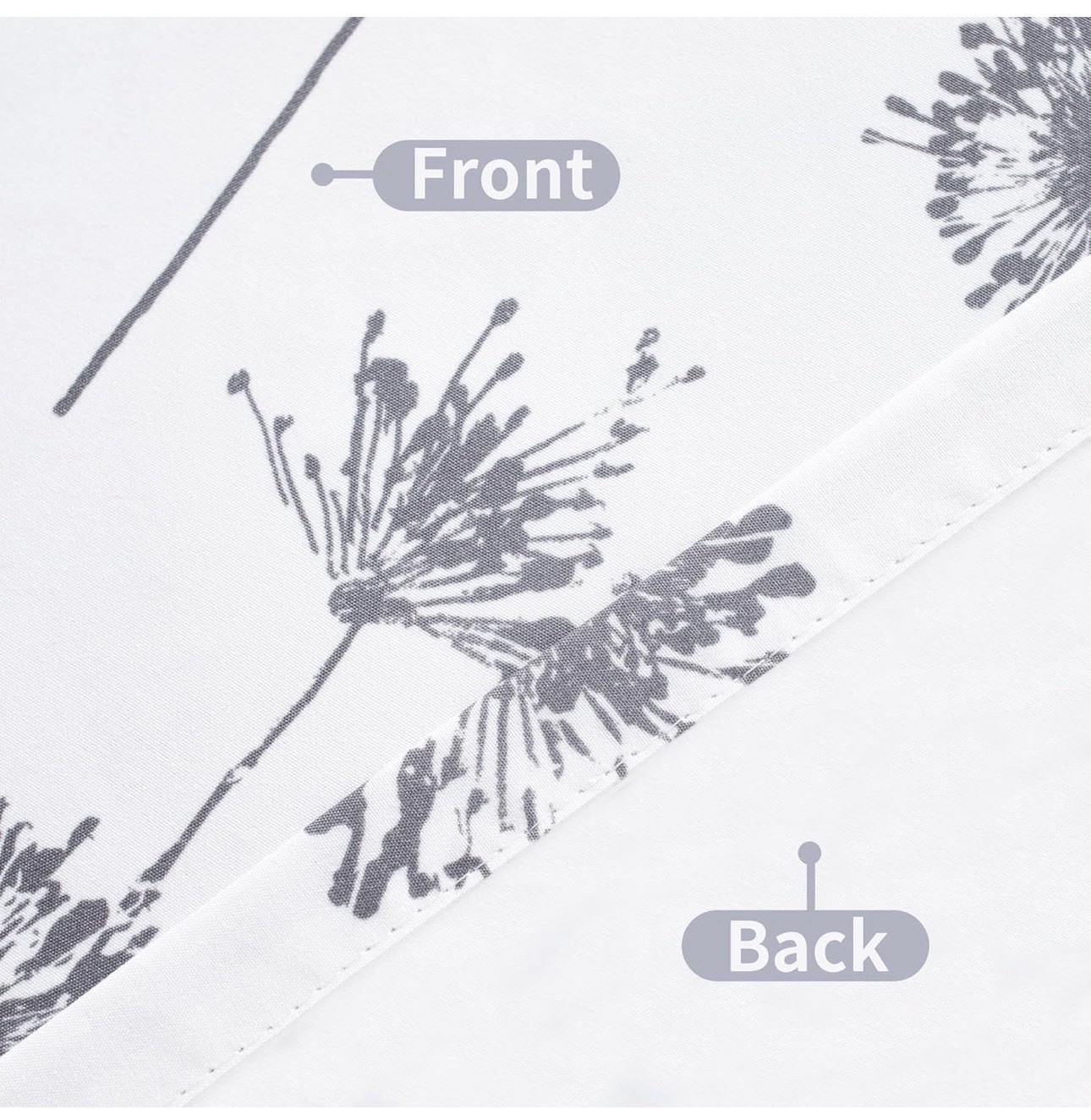 DriftAway Dandelion Floral Lined Thermal Light Filtering Valance Rod 52×14