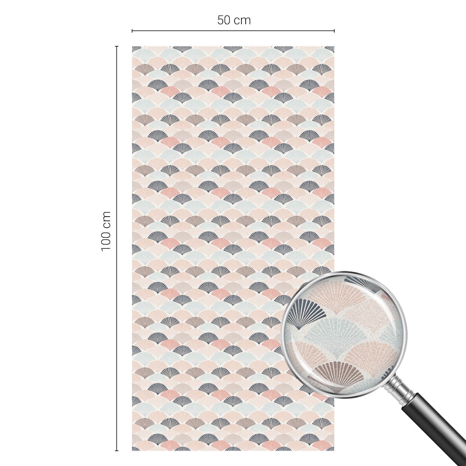 Frosted Effect Great Alternative to Blinds Fan Pattern Textures Beige