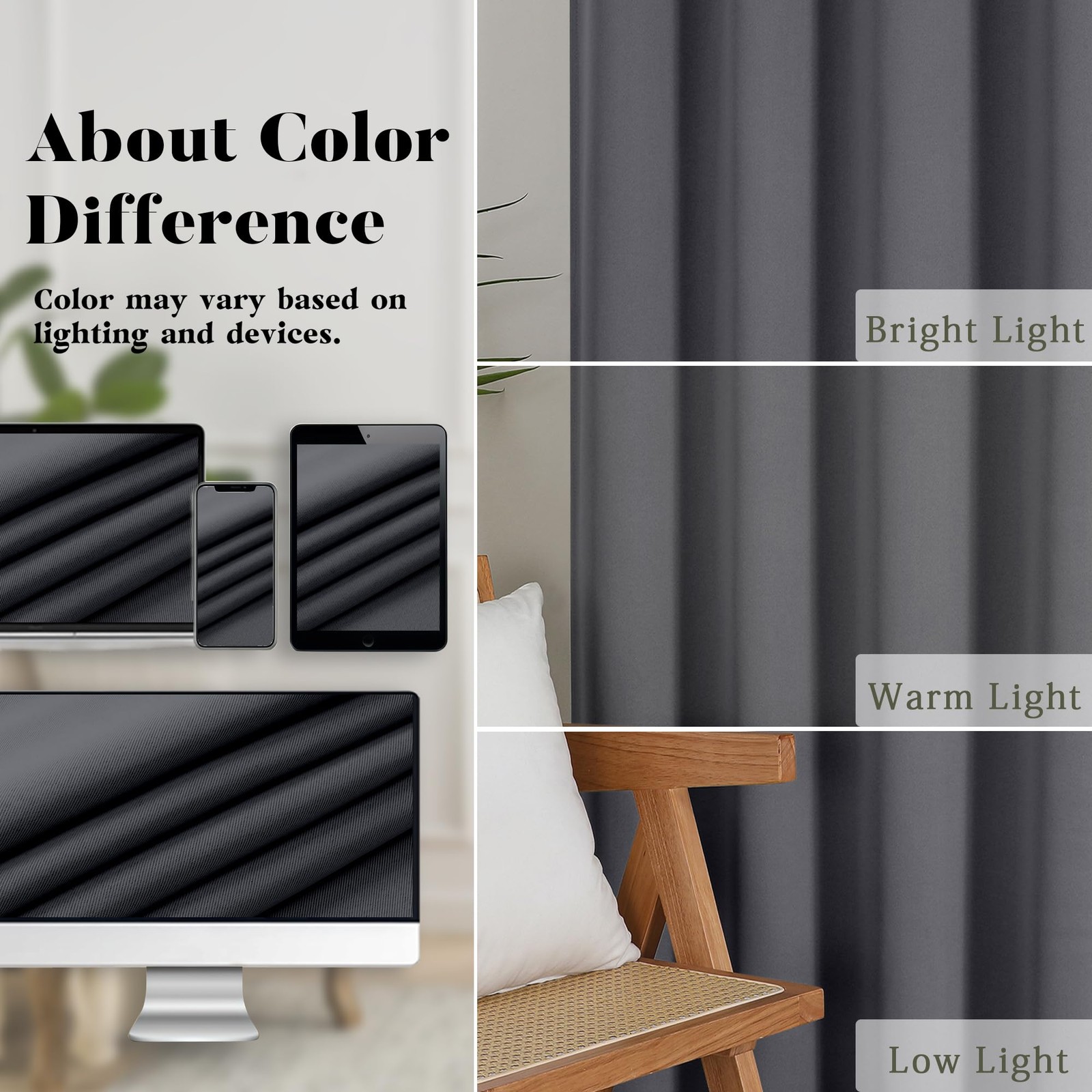 Lecloud Grey Valance for Windows 12 Inch 52″W x 12″L (Pack of 1),