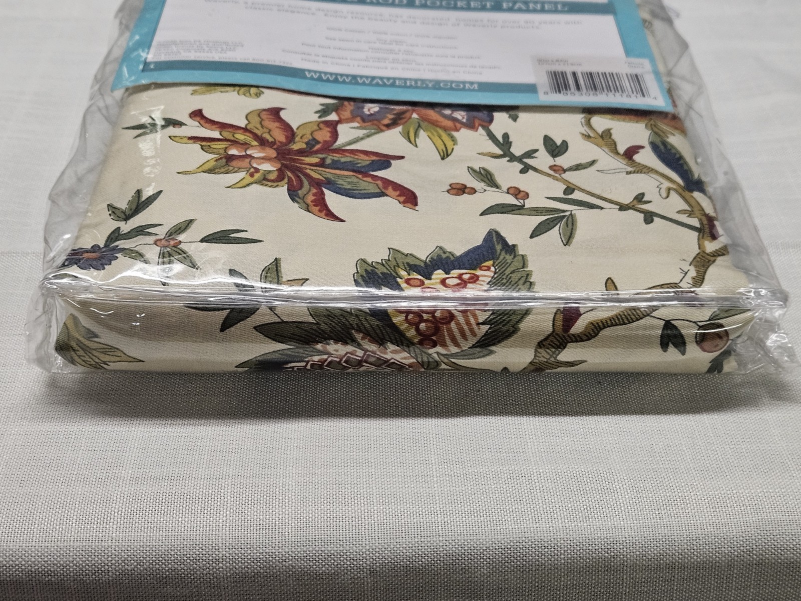 Waverly FELICITE Creme Red Gold Blue Green Floral Curtain PANEL Farmhouse 50X84