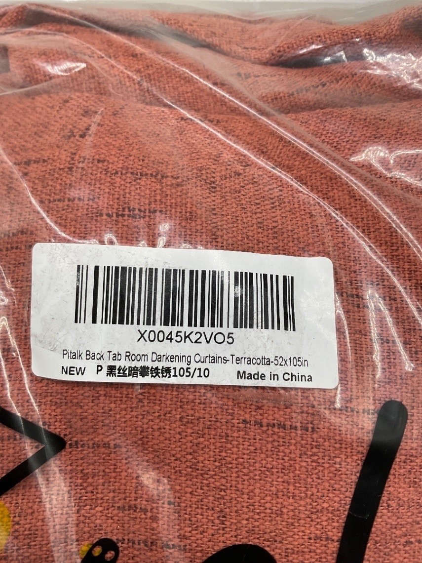 Pitalk Back Tab Room Darkening Curtains Terracotta 52x105in New X0045K2VO5