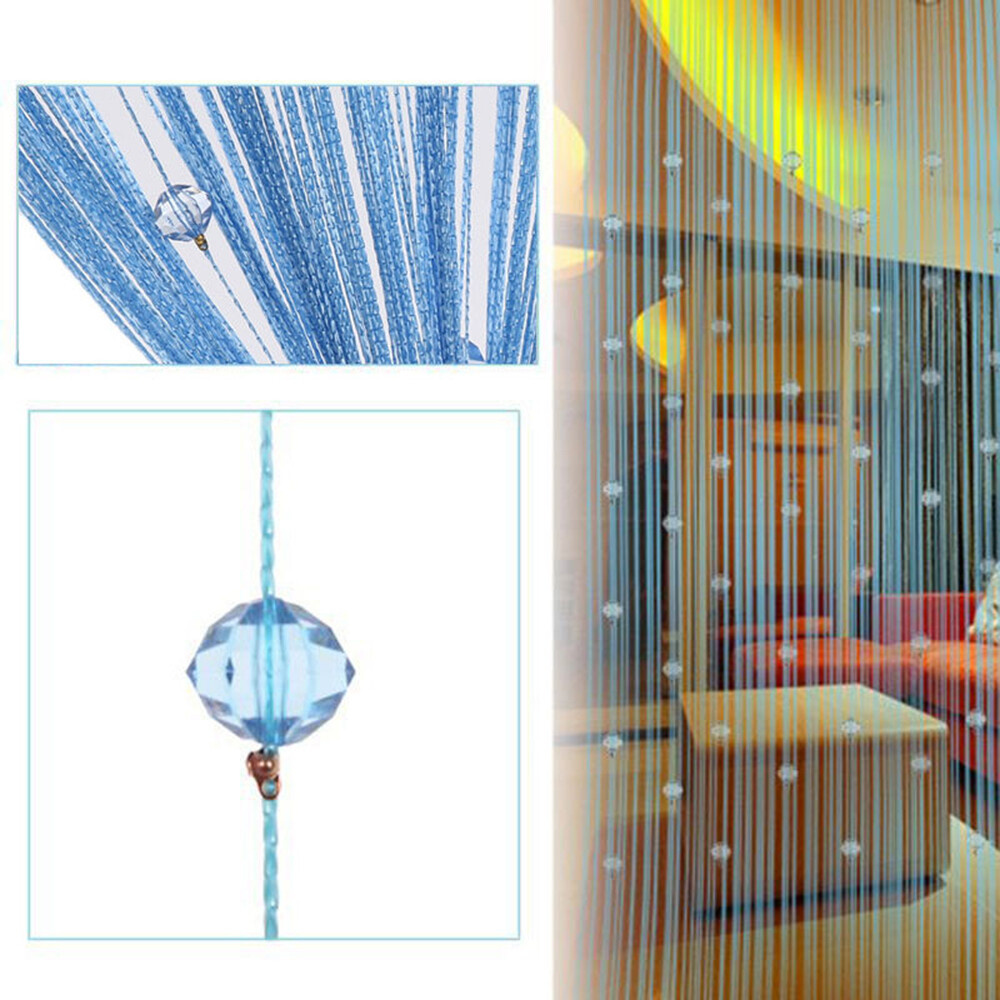 String Tassel Curtain Crystal Beads Door Window Panel Room Divider Beaded Panel