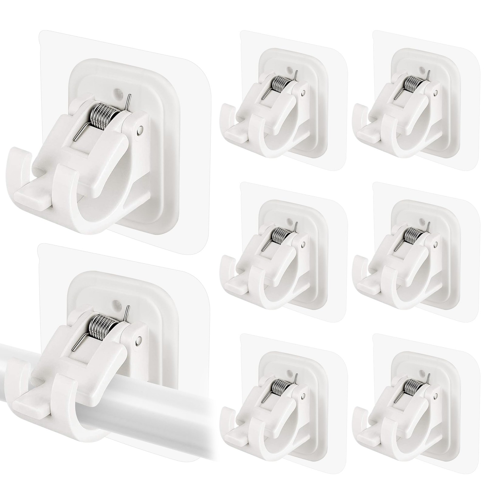 Self Adhesive No Drill Adjustable Curtain Rod Holder Hooks Brackets