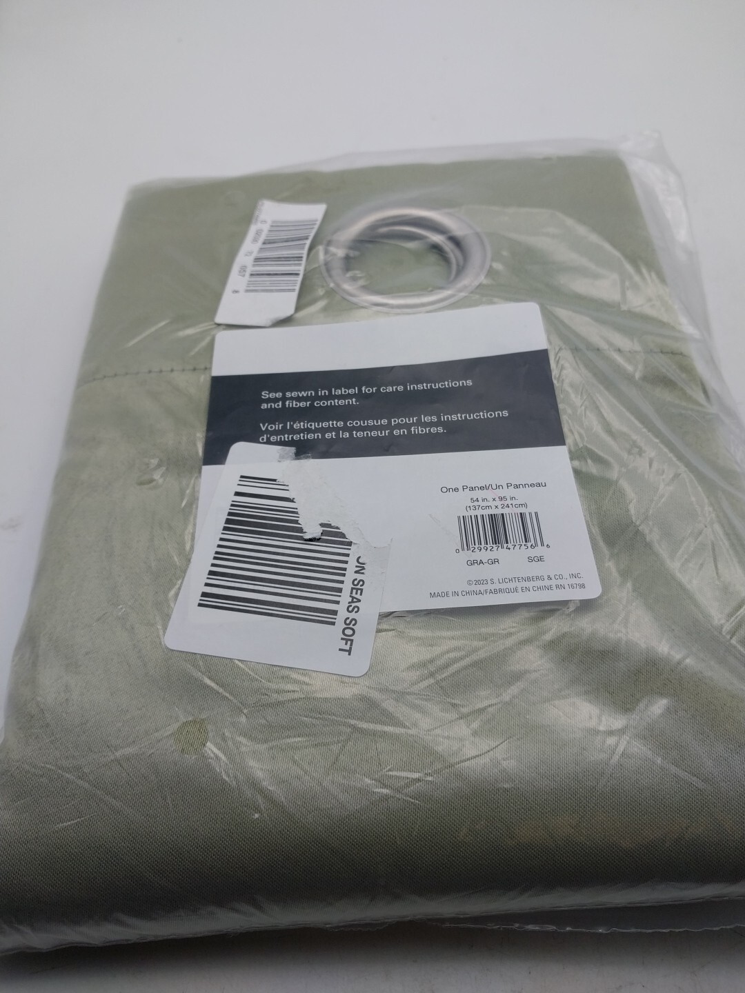 Sun Zero Panel Curtain Grommet 54in x 95in Sage Green