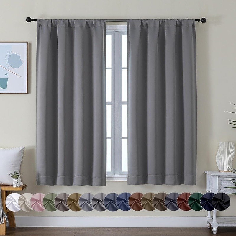 Insulated Blackout Curtains 2 Panels Room Darkening Energy Saving Privacy New