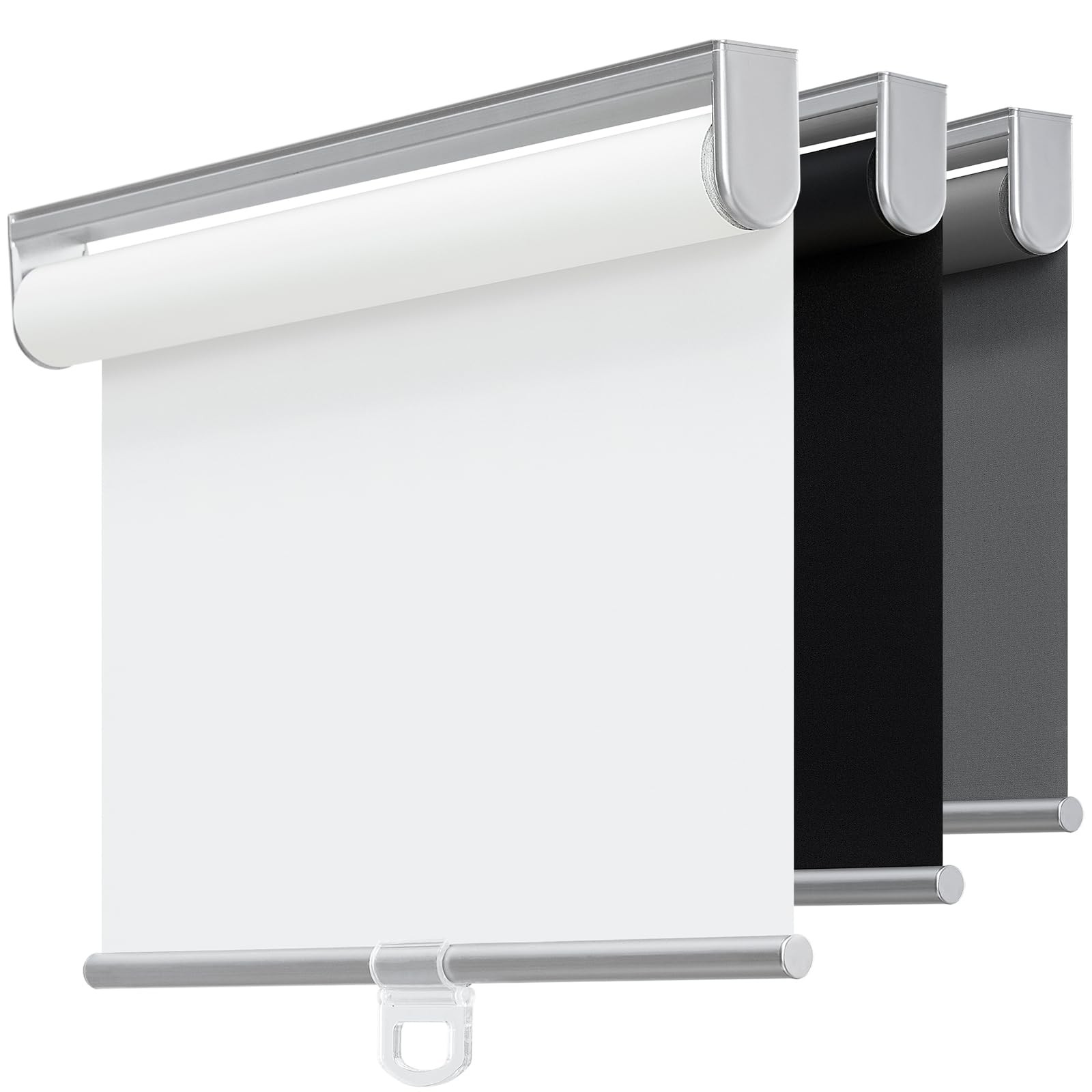 Cordless 100% Blackout Roller Shades for Windows,UV Protection Pull Down Shad…
