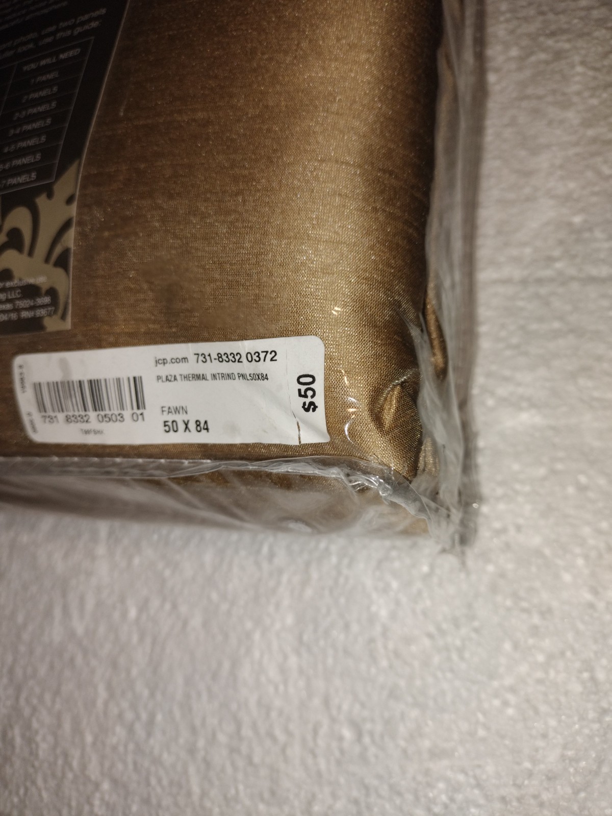 Royal Velvet Plaza Interlined Energy Savings Curtain Panel 50” x 84” Fawn JCP