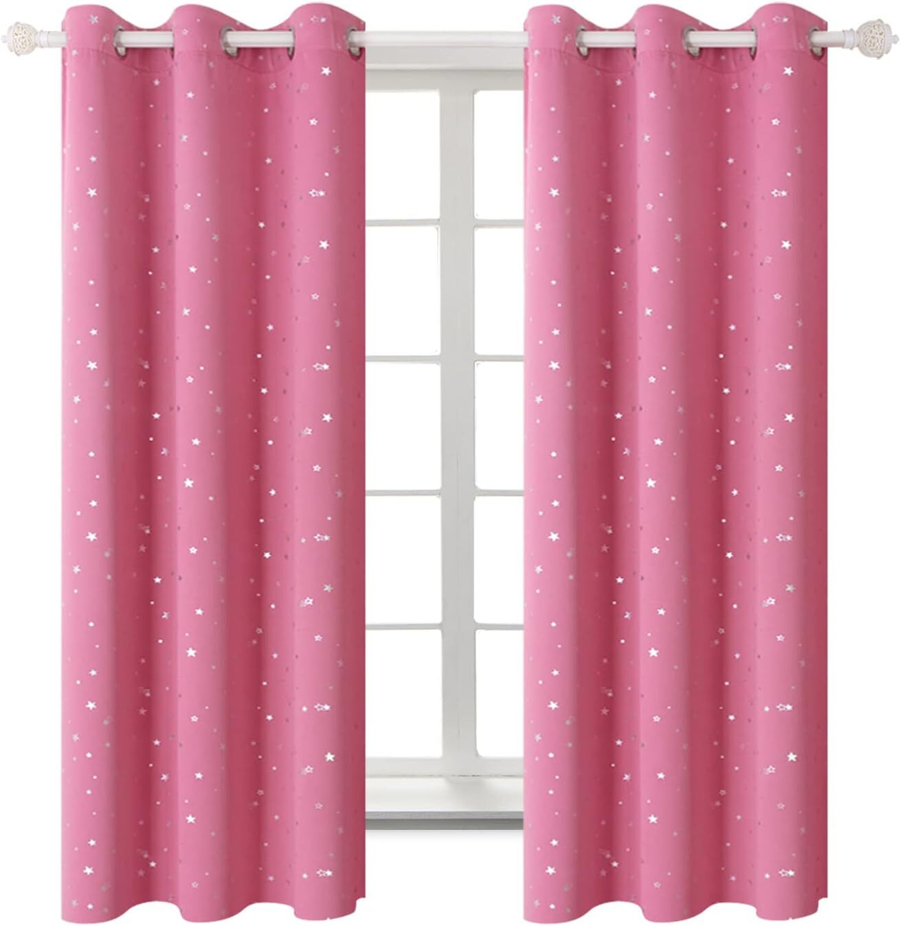 BGment Pink Star Blackout Curtains for Kid’s Bedroom – Grommet Thermal Insulated