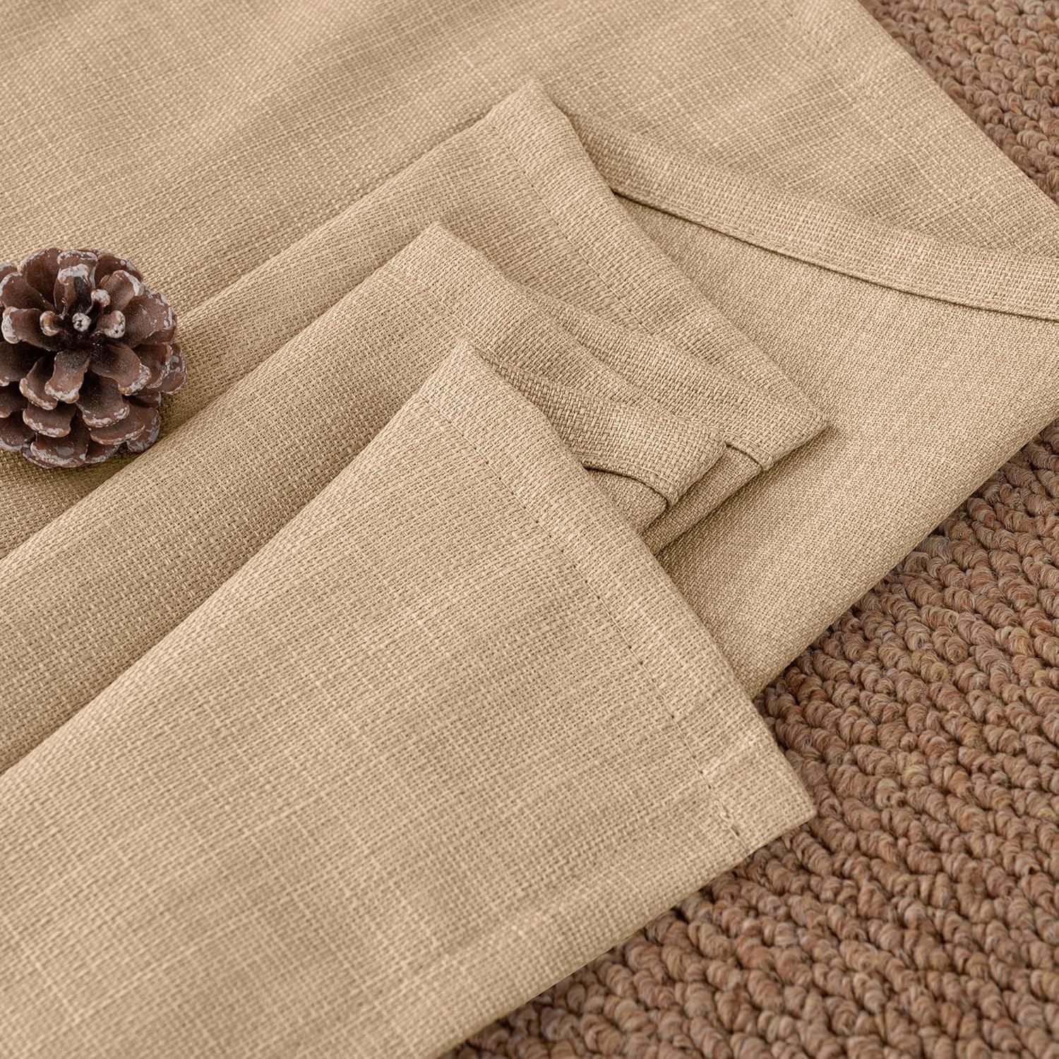 Faux Linen Curtain W52 X L84 2 Panels Grommet Textured Light Filtering