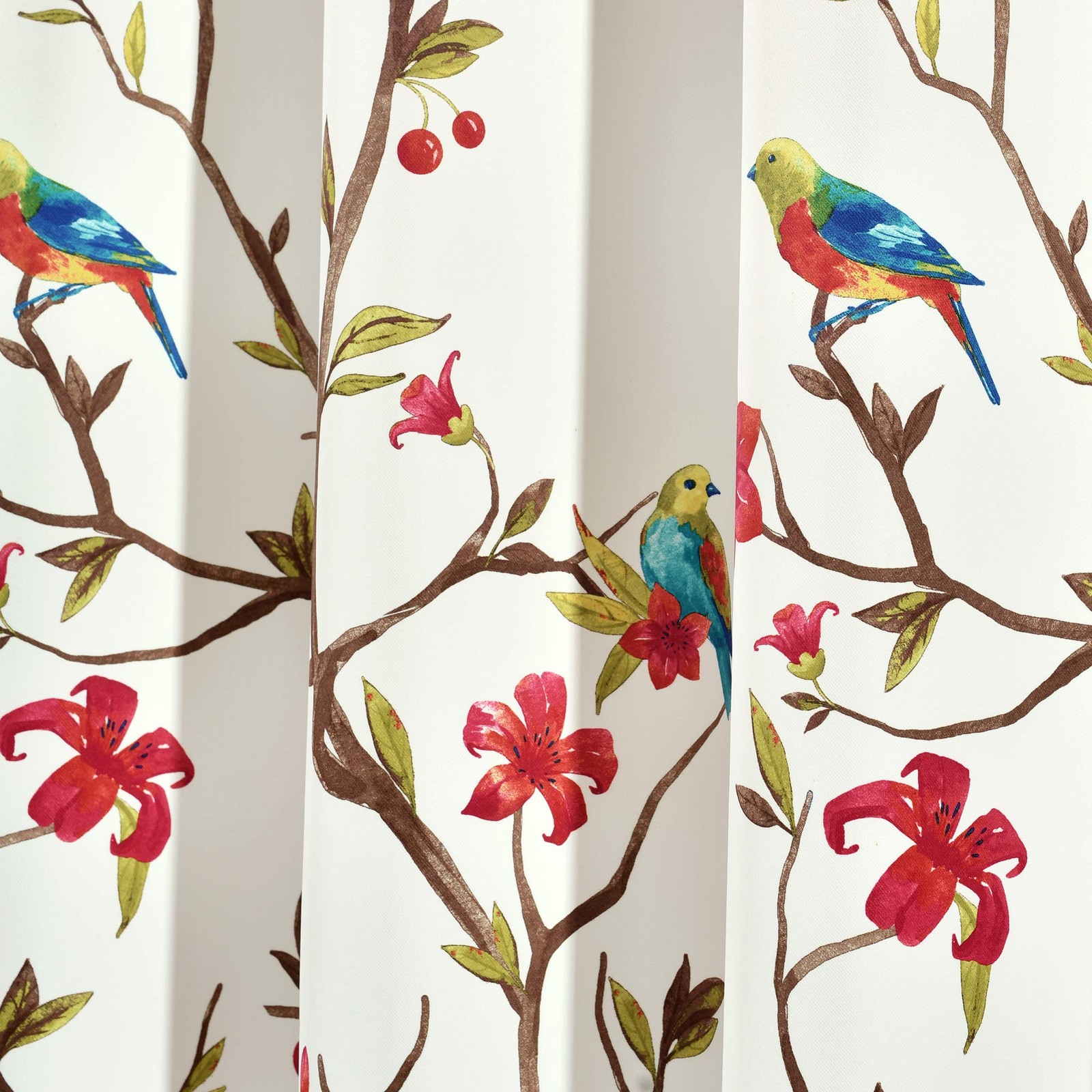 Neela Birds Light Filtering Window Curtain Panel Pair 84 L X 52 W Ivory B