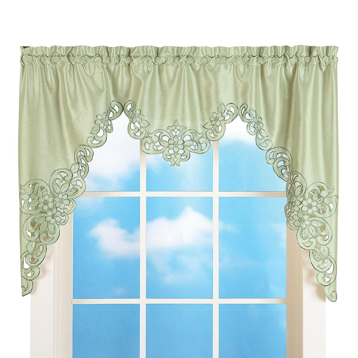 Elegant Scroll Valance, Burgundy, 58″ x 36″