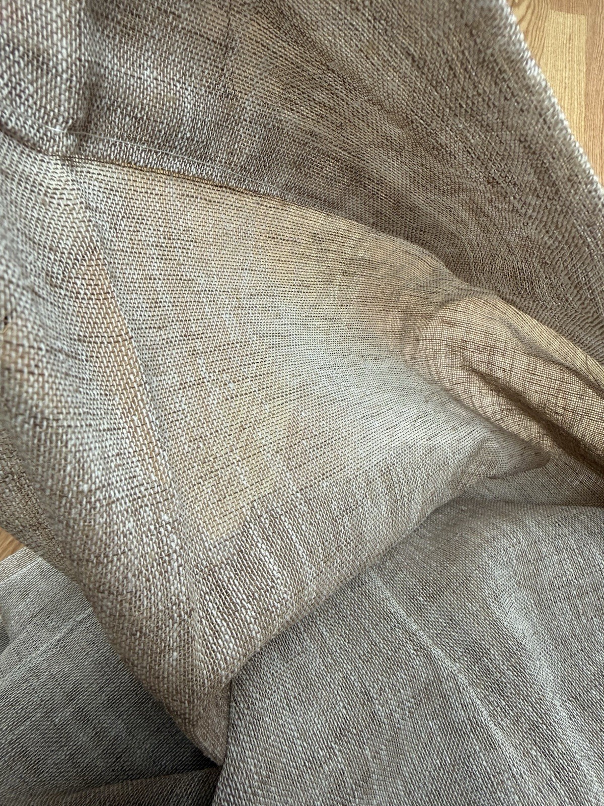 Melodieux Linen Look Curtains Set 2 Beige 42×95 Farmhouse