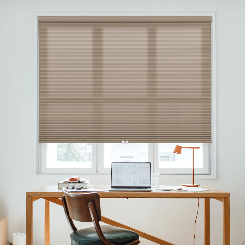 Dez Furnishings Cordless 1.5 Light Filtering Cellular Shade 22 W X 36 H Latte