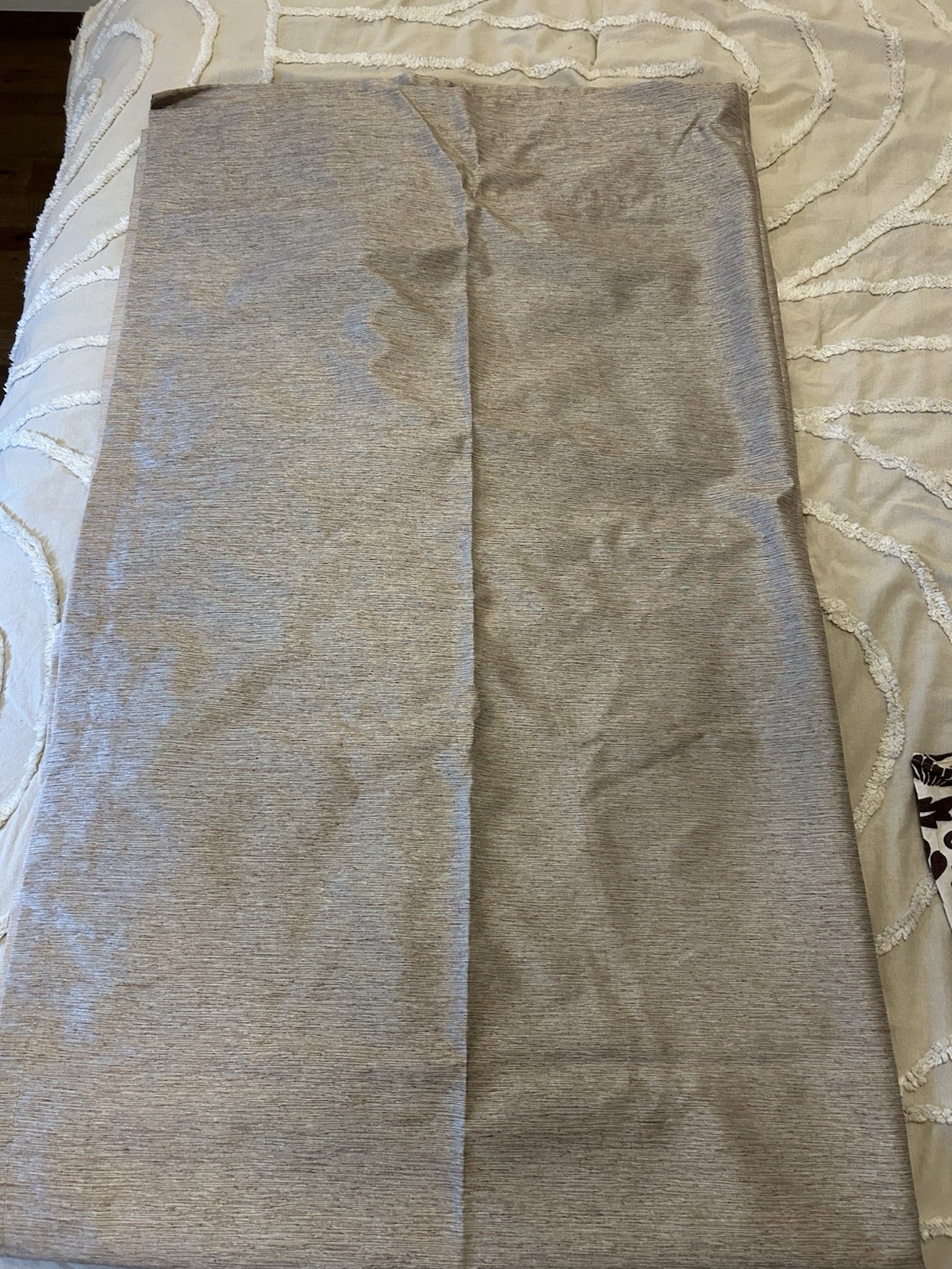 PERI Beige Polyester Rayon Rod Pocket Curtain Panels Modern Solid Opaque