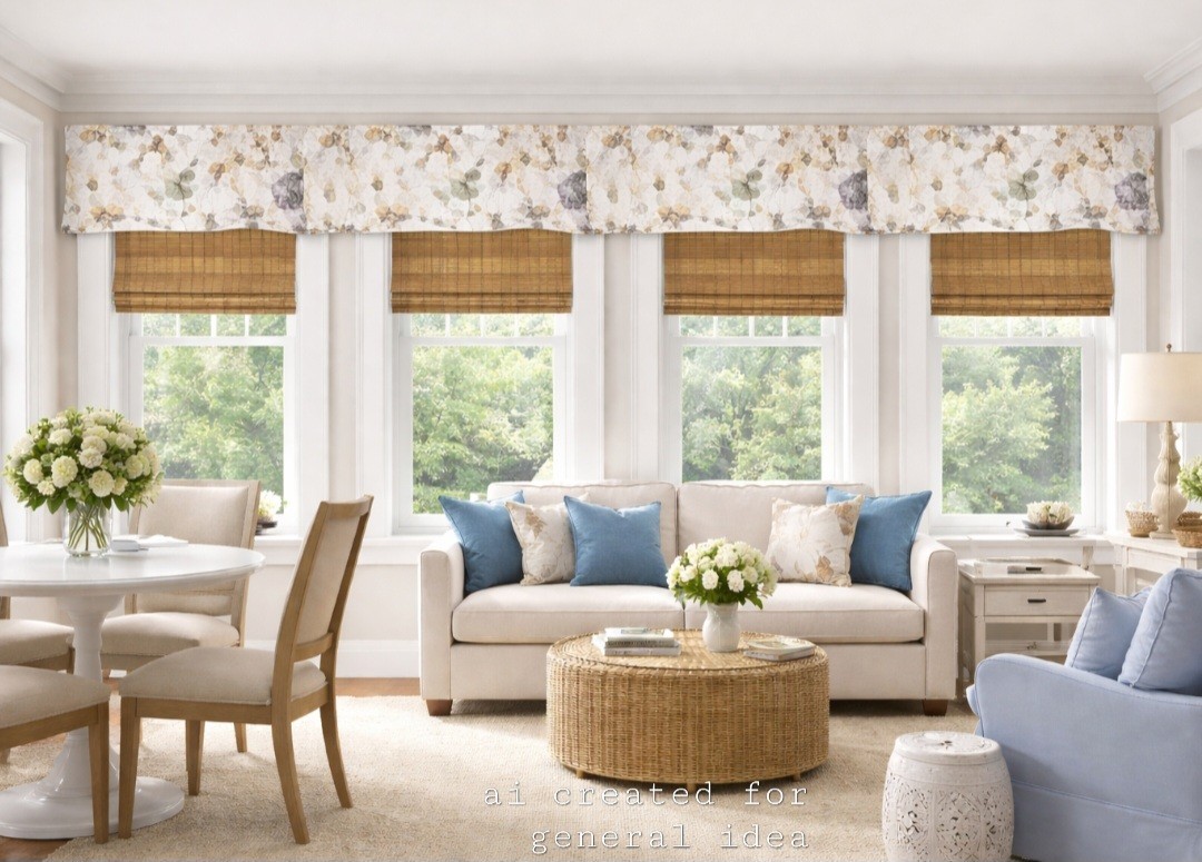 Floral Custom Valance Rod Pocket 52″x 19″ Unbranded Multicolor
