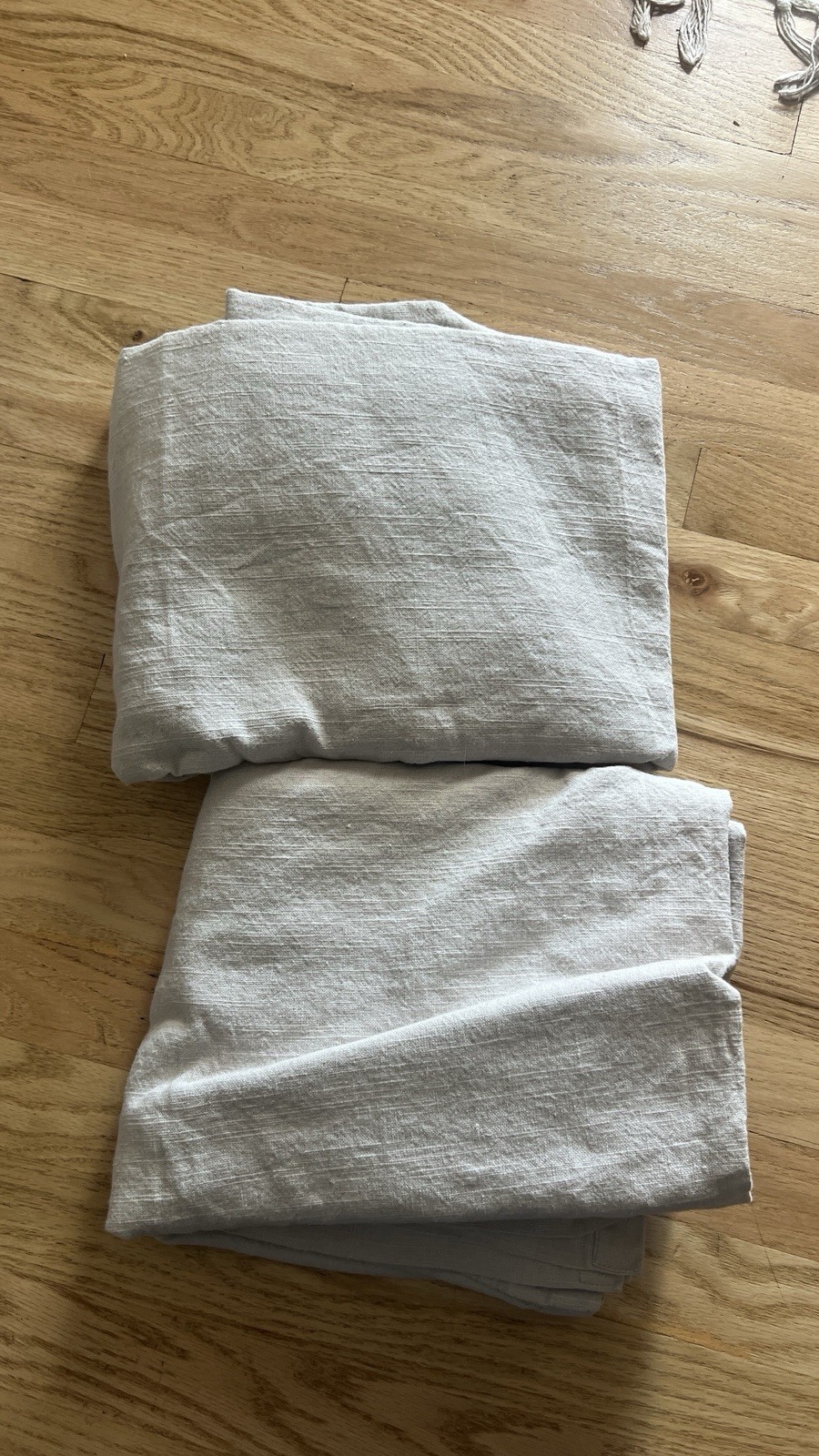 West Elm Linen Cotton Blend Light Grey Gray Curtains Panels 45 X 76″ Set of 2