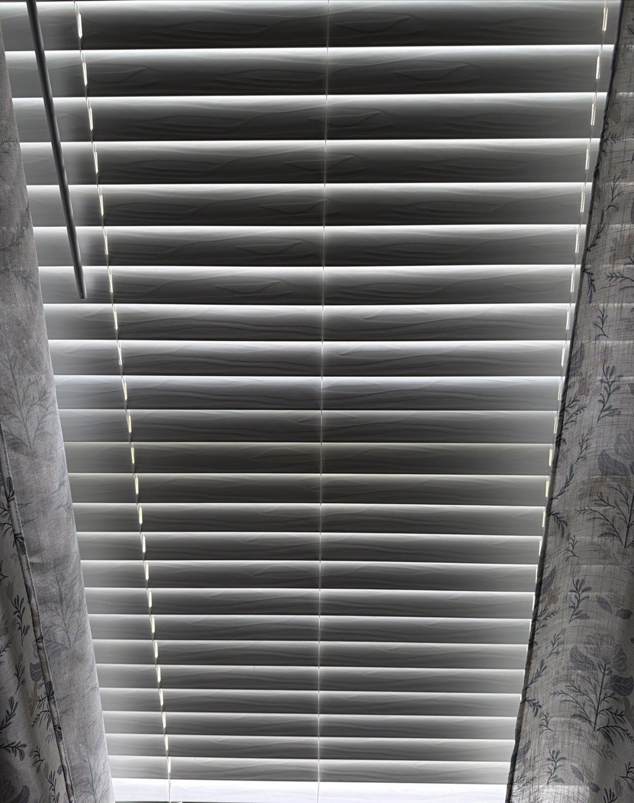Nien Made Enterprise Cordless 2” White Faux Wood Slat Blinds 61” H X 33 & 1/2” W
