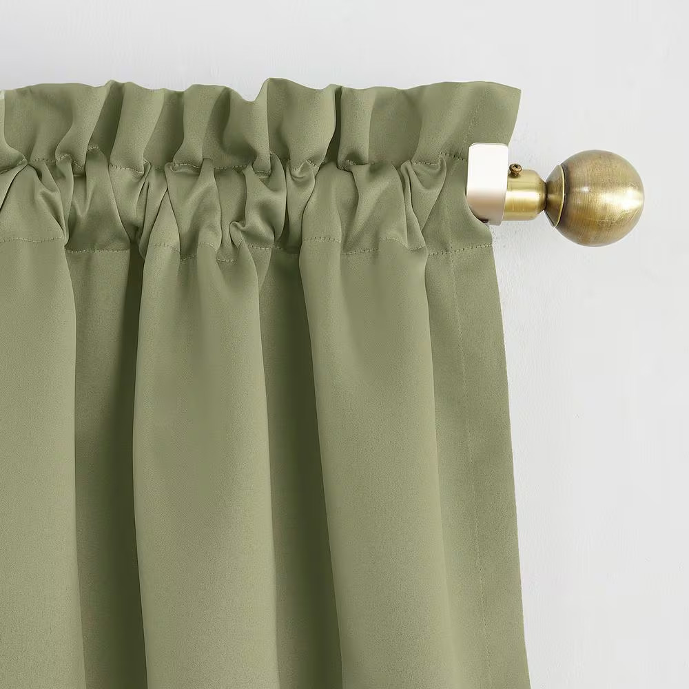 Gavin Energy Saving Sage Green Polyester 40 In. W X 84 In. L Rod Pocket Blackout