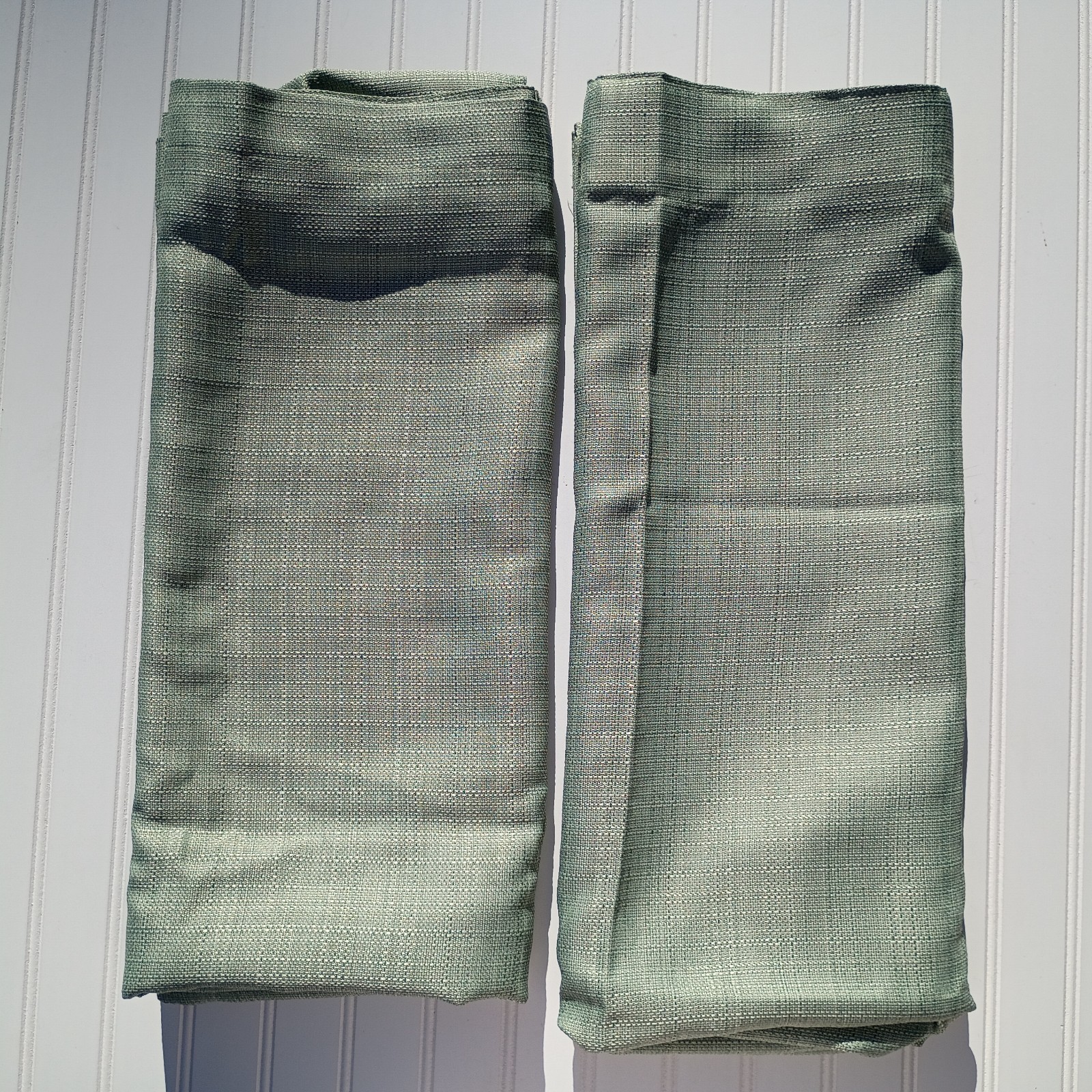 Jinchan Curtain Panels Green Linen Textured Curtains 38 x 96 Rod Pocket Drapes