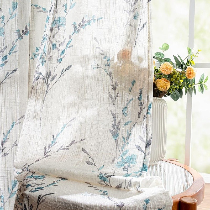 Light Filtering Semi Sheer Curtains Soft Cotton Blend Privacy Panels Set New