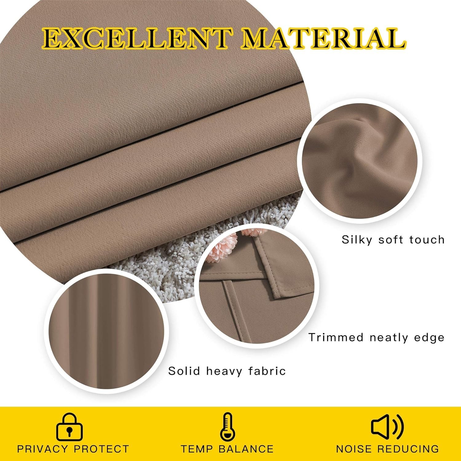 Kitchen Blackout Curtains and Drapes – Triple Weave Energy Saving Thermal Ins…