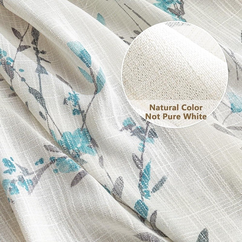 Light Filtering Semi Sheer Curtains Soft Cotton Blend Privacy Panels Set New