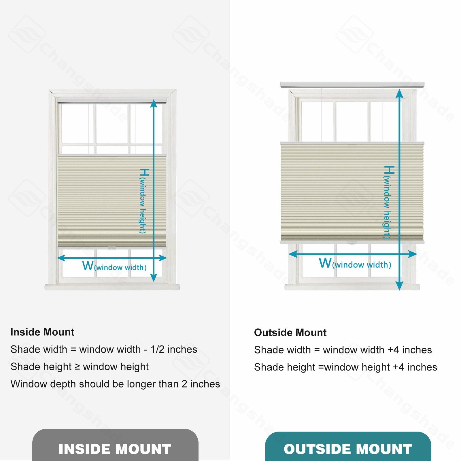 Changshade Cordless Blackout Top Down Bottom Up Cellular Shades Honeycomb Blinds