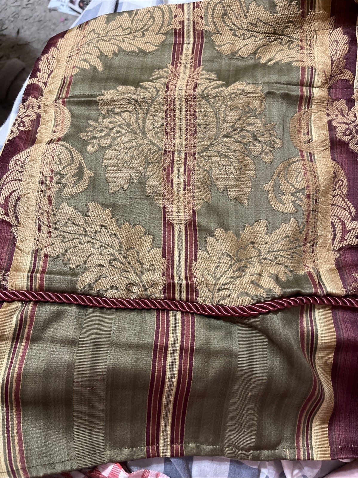 JCPENNEY home Collection Villa Valance 80”x18” Brocade Floral Corded Old World