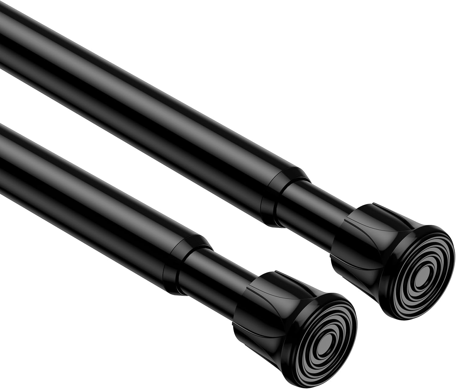 2 Pack Spring Tension Rods 28-48 Inches,5/8″ Diameter Black Spring Load Adjustab