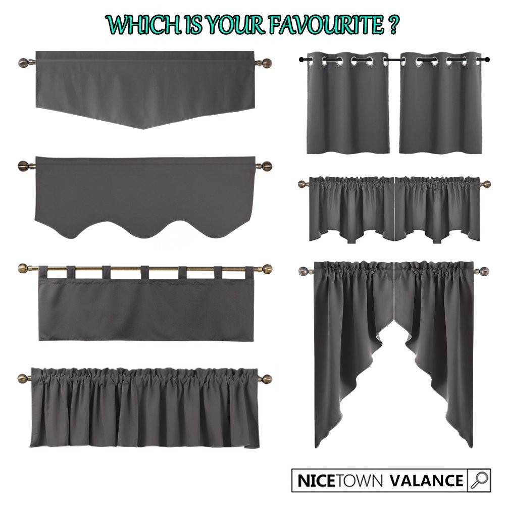 NICETOWN Valances for Windows – Home Decoration Measures 52 inches Wide by 18…
