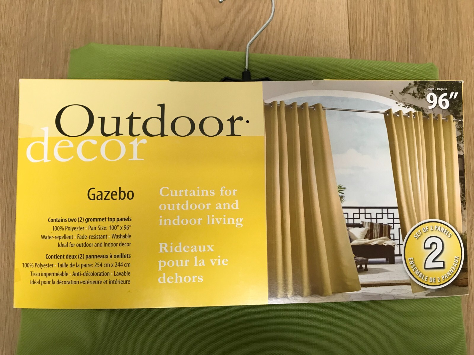 Pair of Outdoor Decor Gazebo Indoor Outdoor Curtian Panel 100 x 96 Green