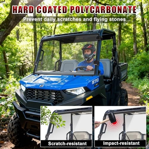 Front Windshield Compatible with Polaris Ranger SP 570 2022-2026, Midsize 570