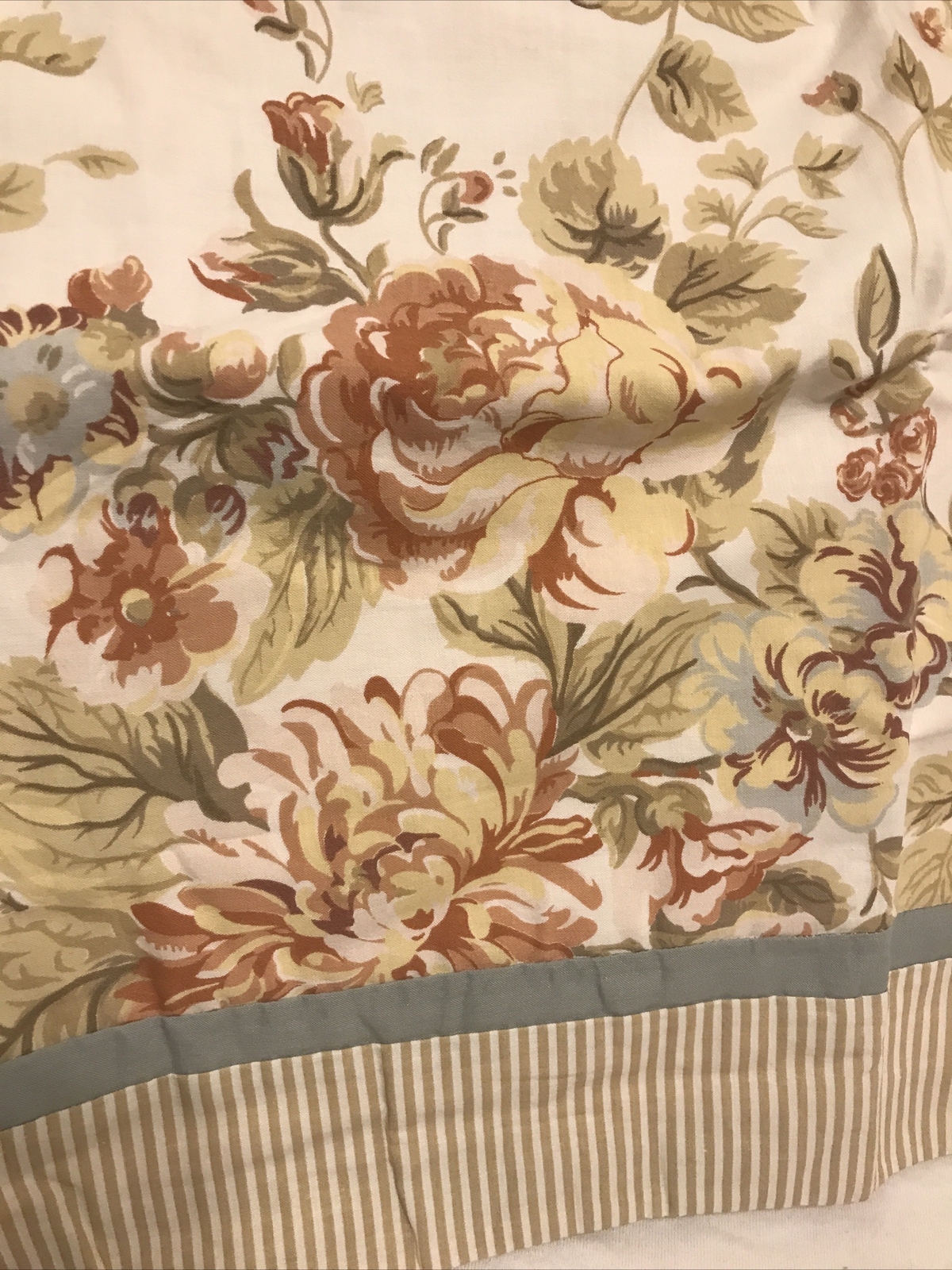 Vintage JC Penny Floral & Striped Valance 20.5″ L x 80″ W EUC