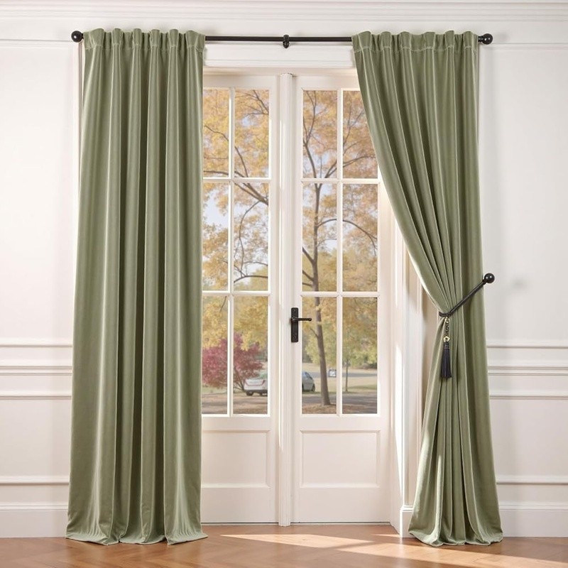 Luxury Velvet Blackout Curtains Thermal Insulated Room Darkening Panels