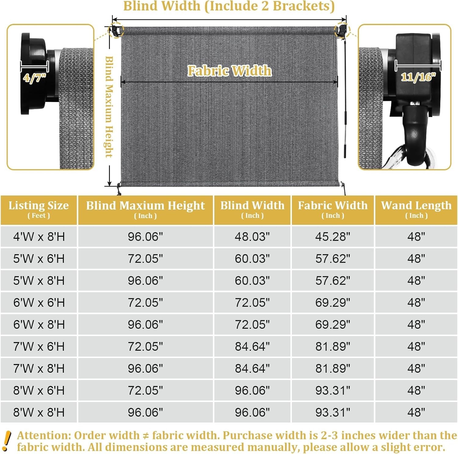 Versatile Gray Outdoor Roller Shades, 8′ W x 8′ H Cordless for Decks & Balconies