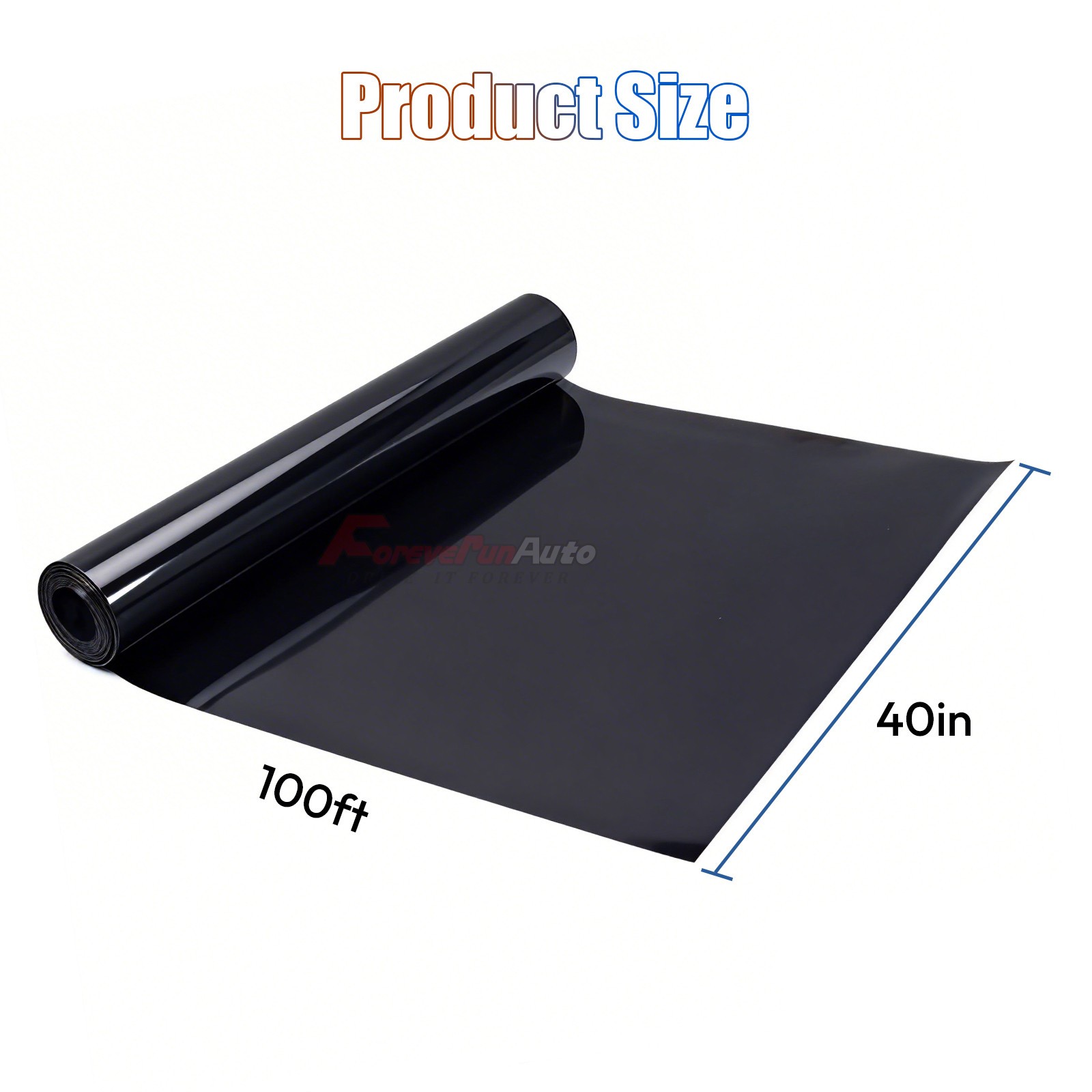 2Ply 40″x100′ FT Window Tint Film Roll Choose the Tint Shades 5%,15%,20%,35%