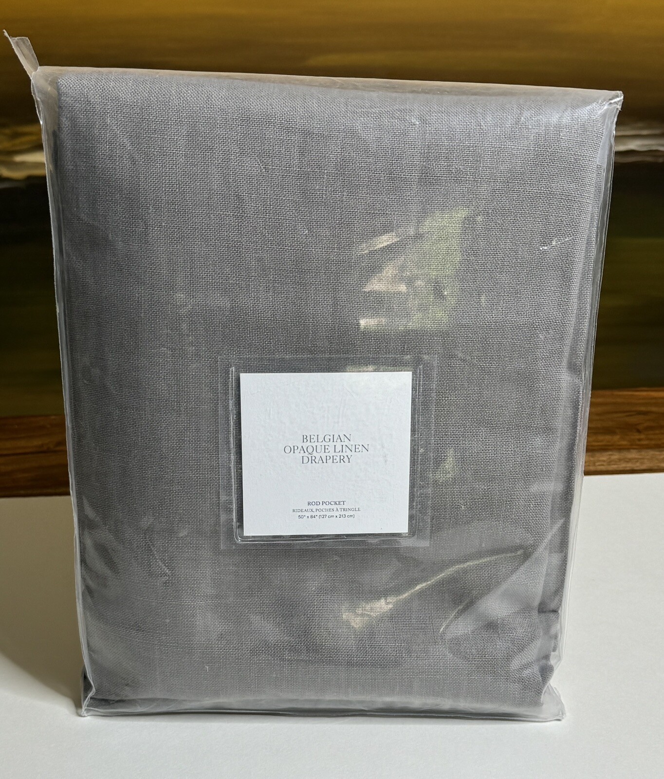 Restoration Hardware Opaque Belgian Linen Drapery RP 50″W x 96″L Fog NEW $330