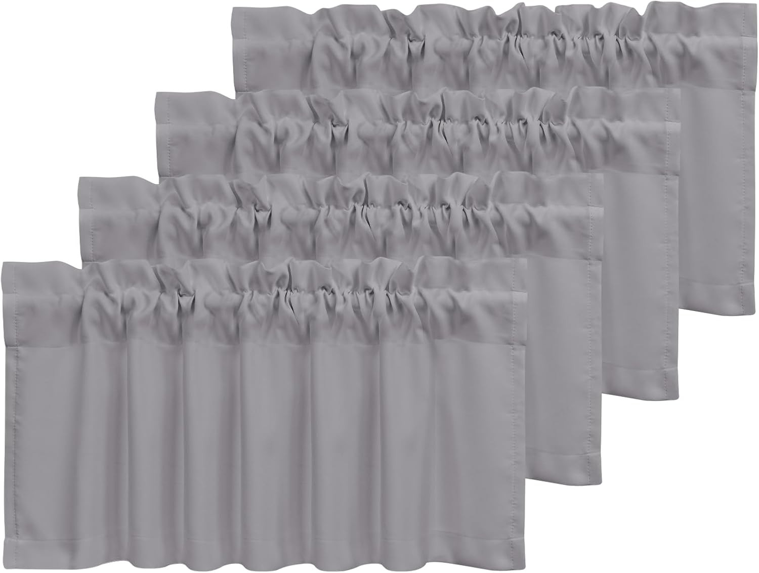 4 Panels Blackout Curtain Valances for Kitchen Living Room Bathroom Bedroom, 52″