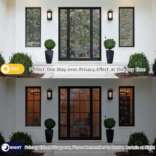Upgraded Window Privacy Film One Way Daytime 17.5 x 78.7 in Silver(daisy)