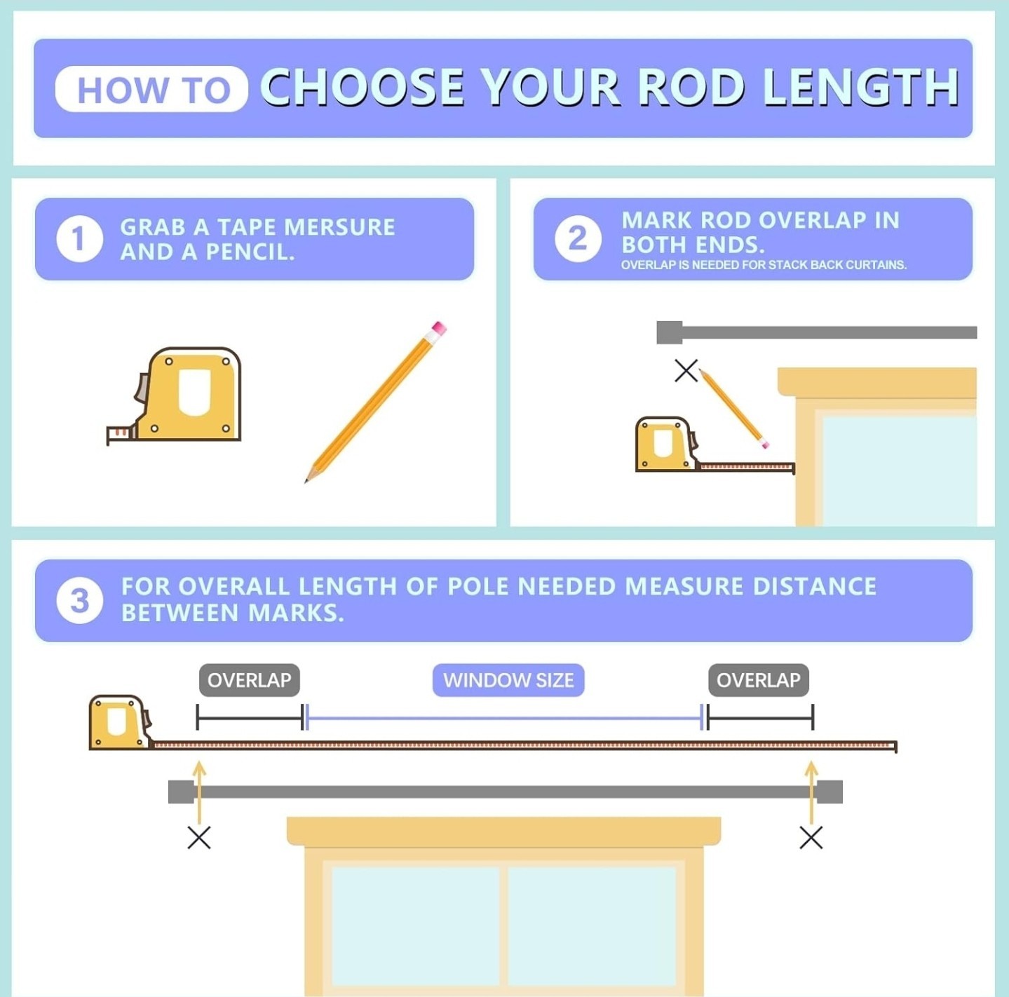 Adjustable Curtain Rods For Windows 16 to 144 Inches, 1 Inch Diameter, Gold, NEW