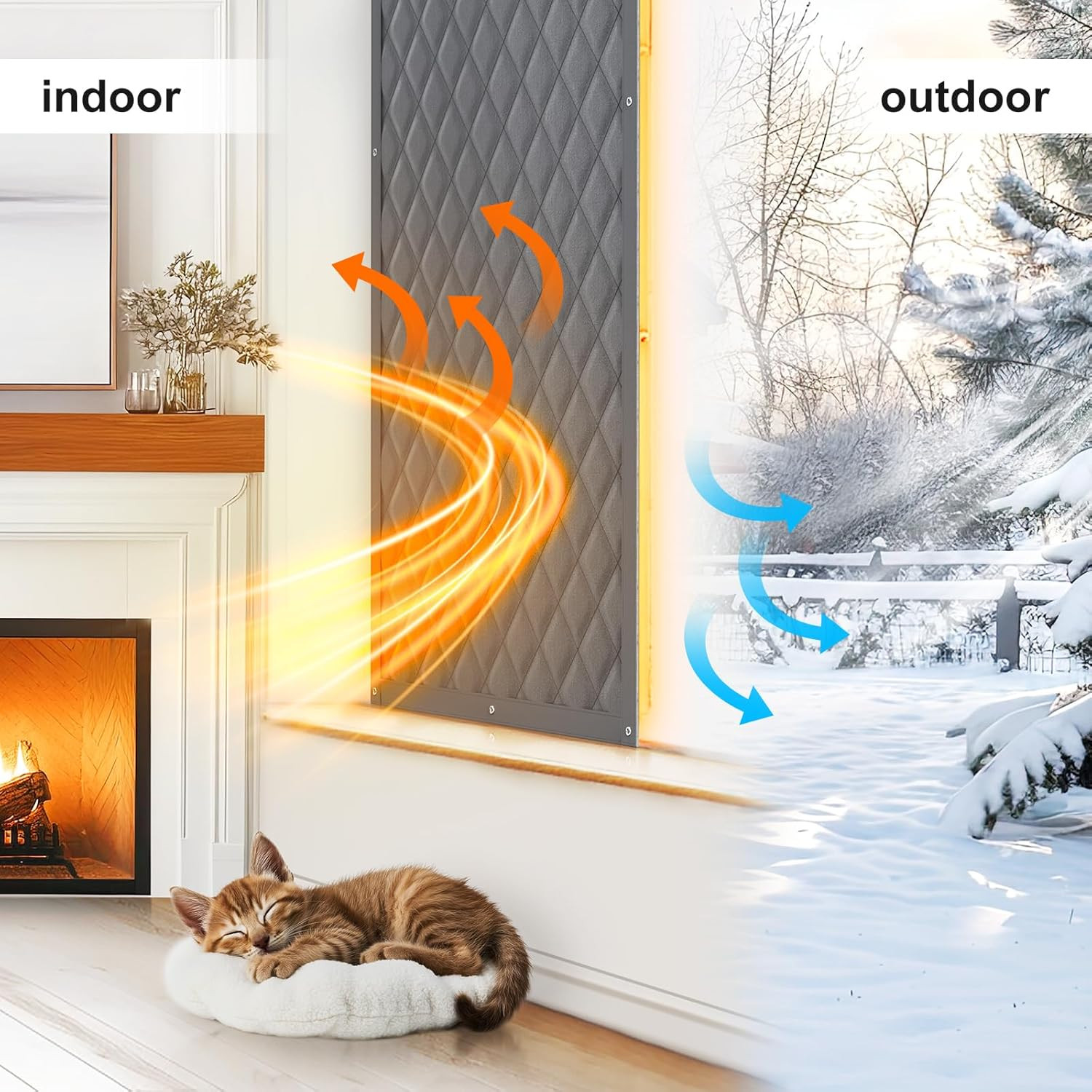 Thermal Window Cover for Winter,38″ X 62″ for Window Insulation for Summer He…