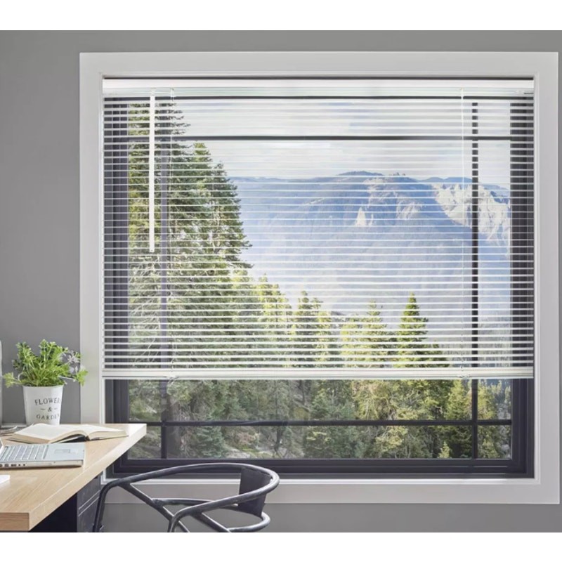 24″x36″ Chicology Light Filtering Vinyl Mini Blind White, Cordless, 1in Slats