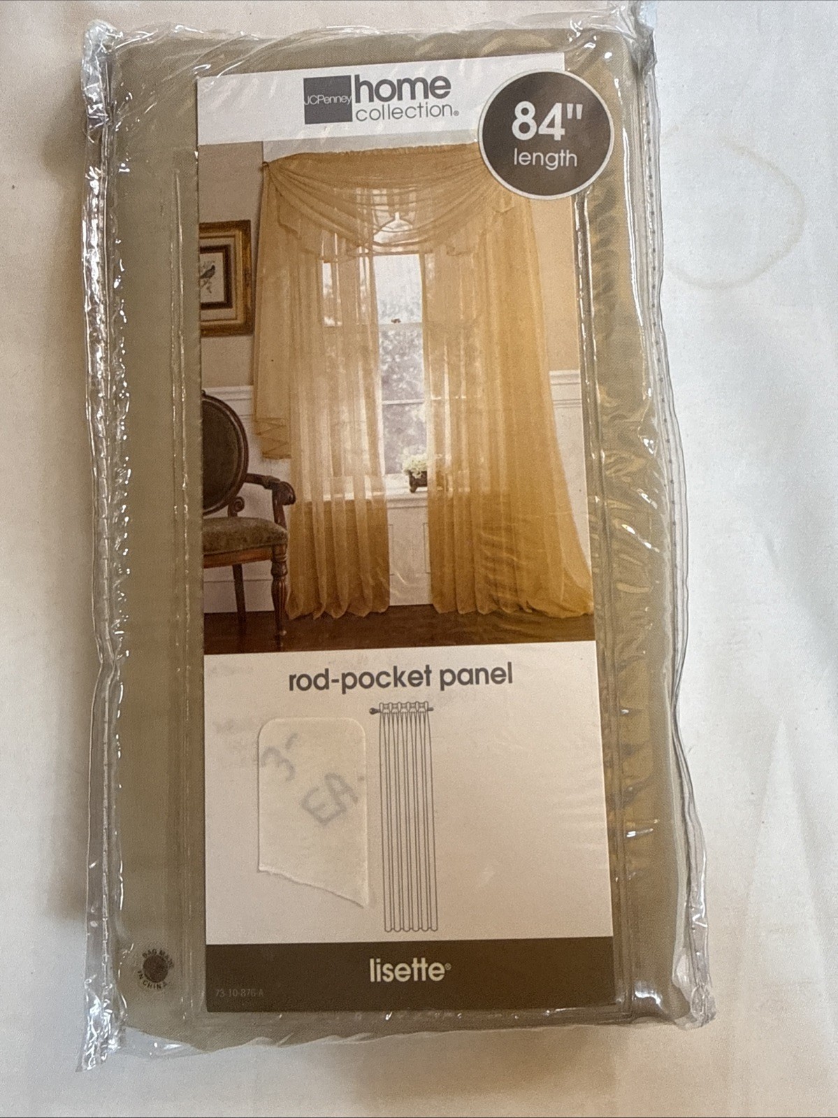 Lisette Sheer Curtain One Panel Rod-Pocket JC Penney Home 84″ L x 60″ W New OS