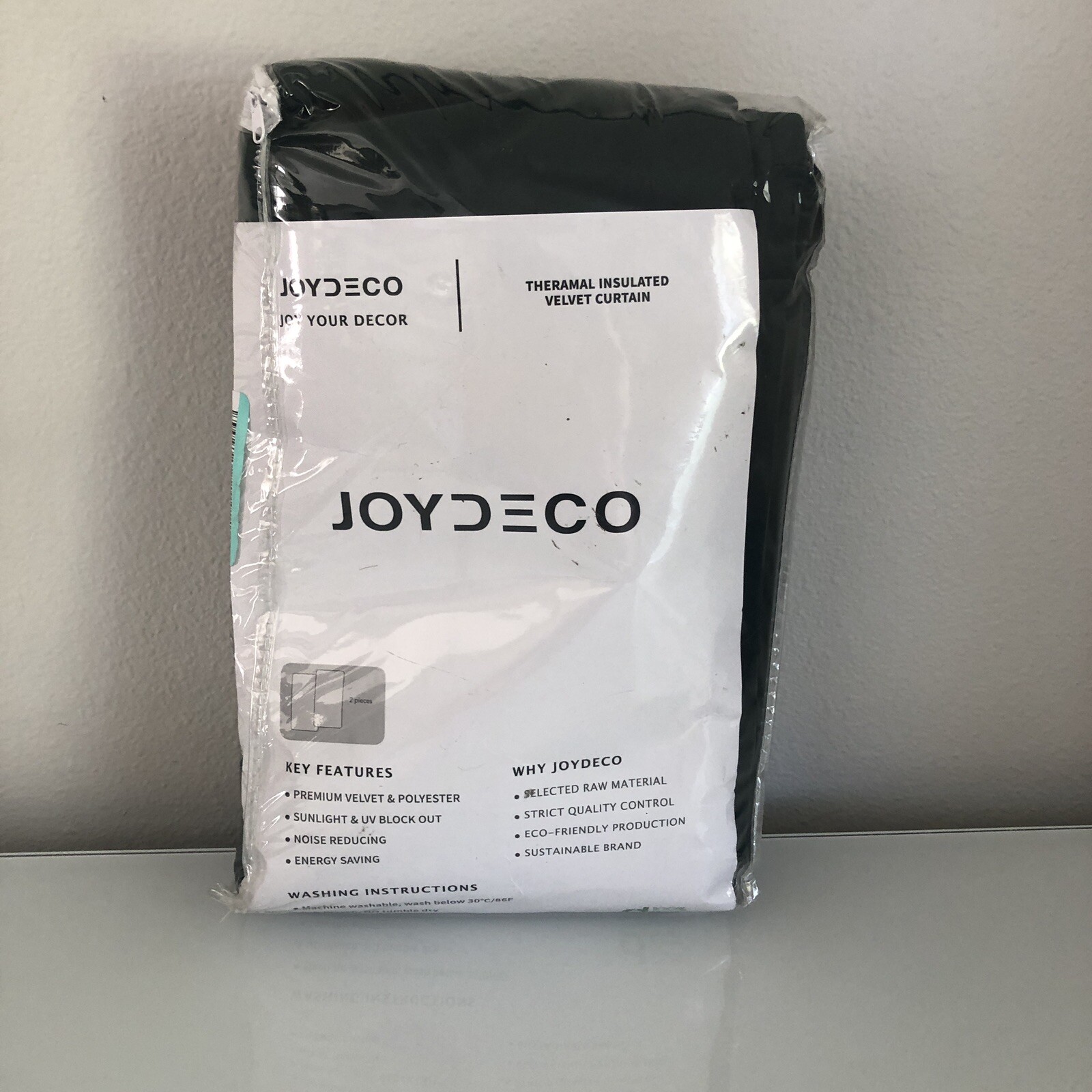New Joydeco Thermal Insulated Velvet Curtains 90L X52 W 2 Panels Dark Green