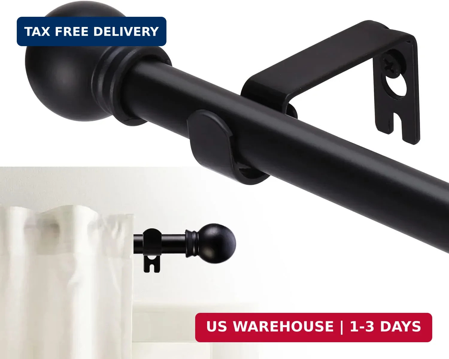 GXOACKJ Curtain Rods for windows 32-48 inch, 5/8 inch Decorative Curtain Rod Set