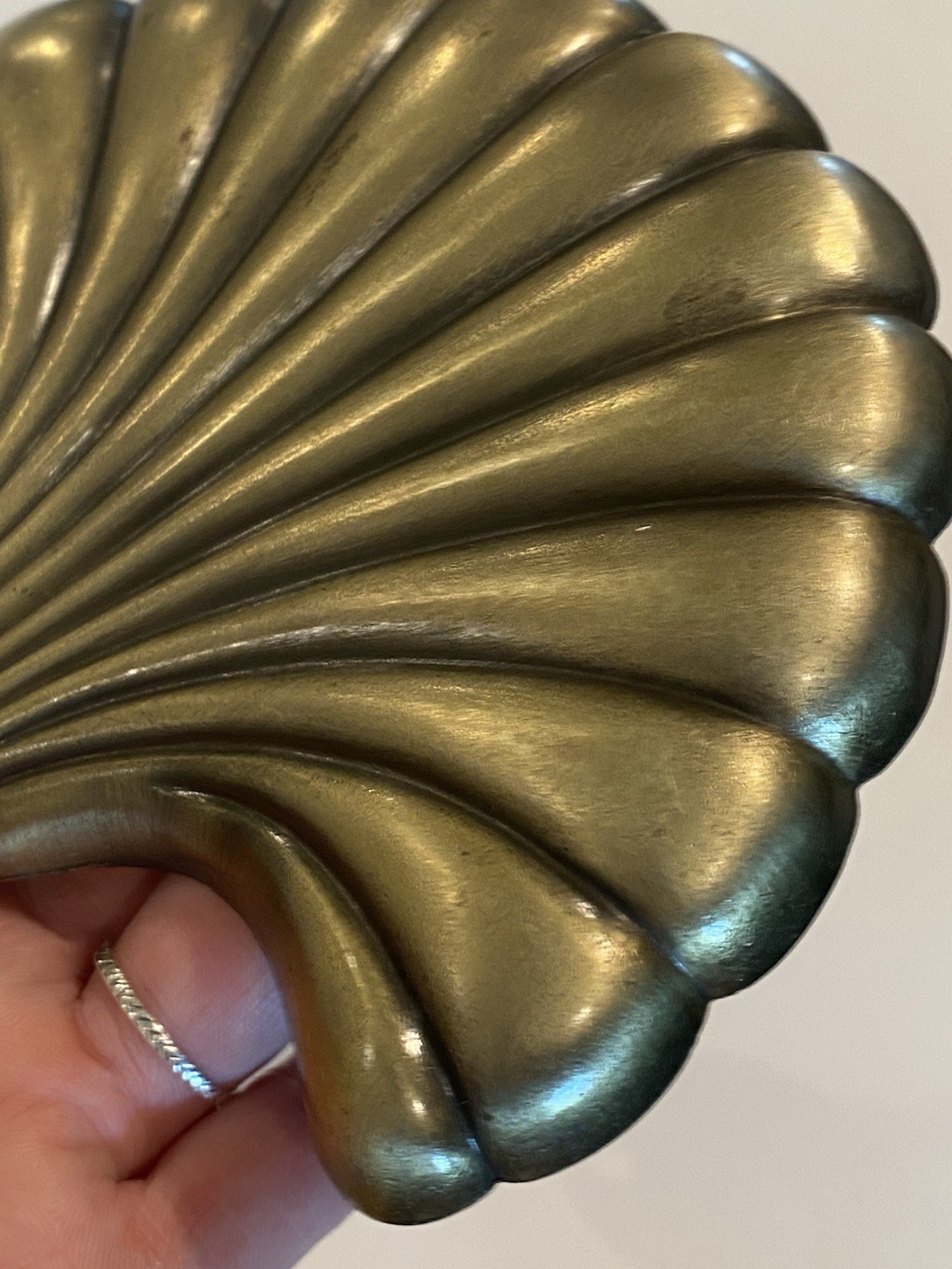 Vintage Brass Shell Curtain Tieback Hook Regency Beach Drape Tie Back 5.5”
