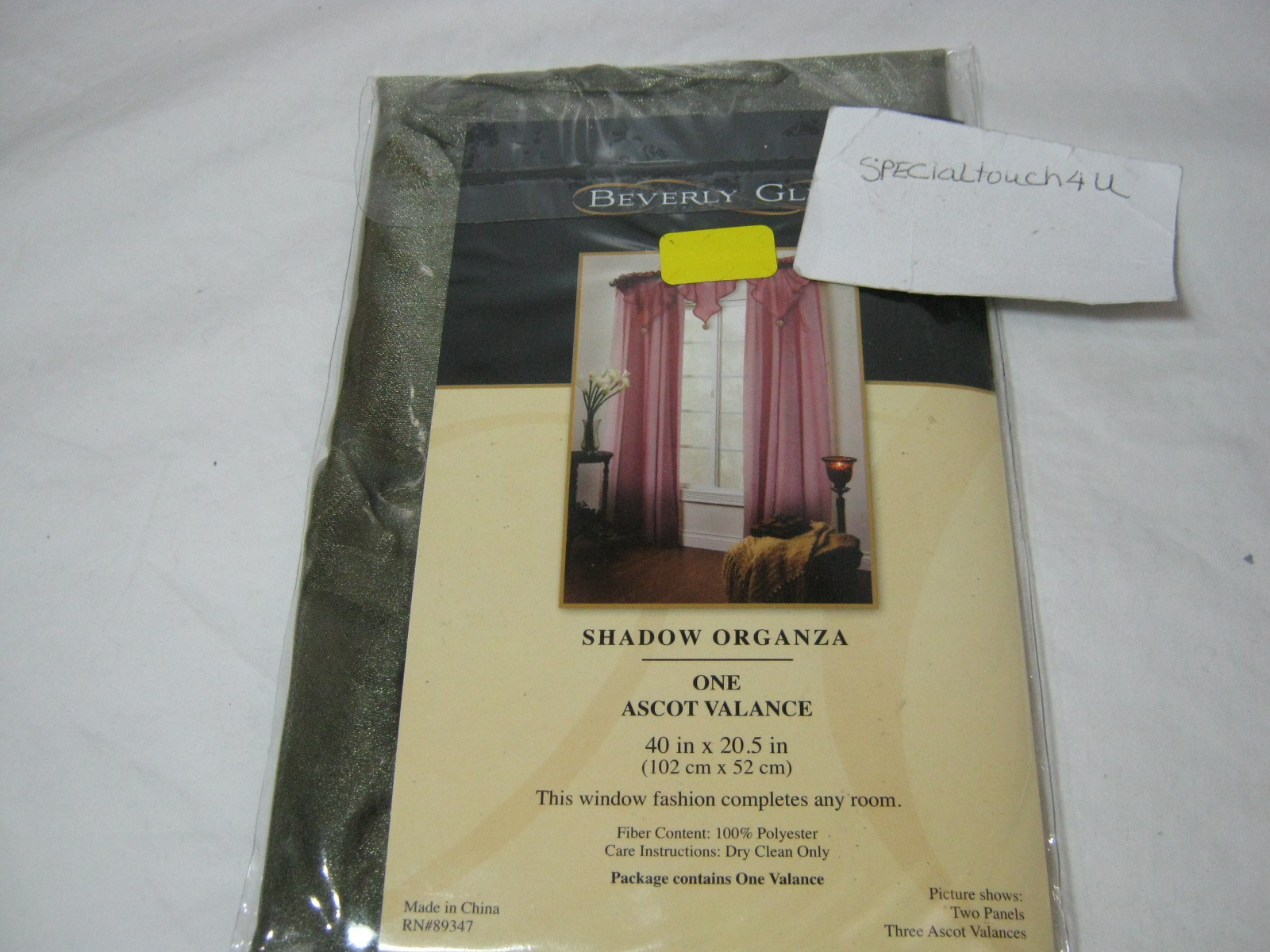 New Beverly Glen Shadow Organza Green Ascot Window Valance 40×20.5 NIP